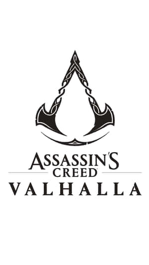 Assassin's Creed Valhalla 標誌，帶有維京斧頭和凱爾特結設計。