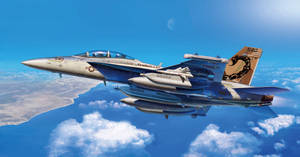 海軍戰鬥機飛越雲層，天空中有月亮