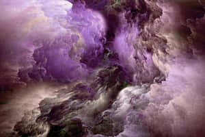旋轉的宇宙星雲，帶有深紫色和柔和薰衣草色。