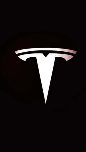 發光白色Tesla標誌在黑色背景上