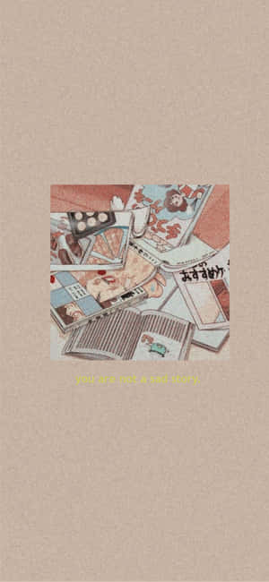一張漫畫面板和書籍的拼貼畫，並附有短語「你不是一個悲傷的故事」。 — Galaxy S26 Ultra 壁紙