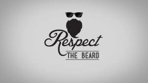 帶有戴太陽眼鏡的鬍鬚和文字「Respect THE BEARD」的標誌
