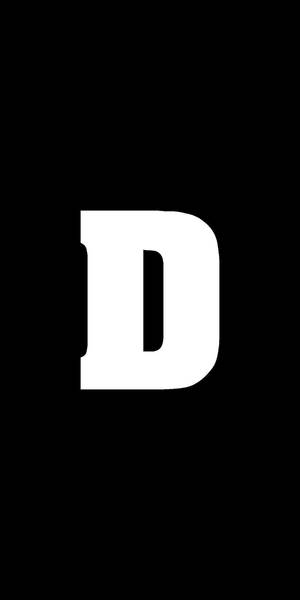 黑色背景上的一個大白色字母D。