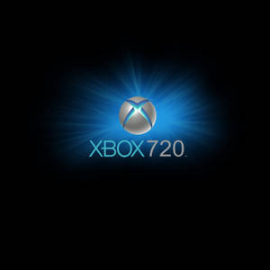 Xbox 720 標誌在黑色背景下發出藍色光芒。