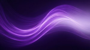 一道在深色背景上流動的發光紫色光波。