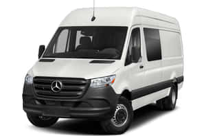 白色 Mercedes-Benz Sprinter 商用客貨車在攝影棚內。 — Surface Laptop 壁紙