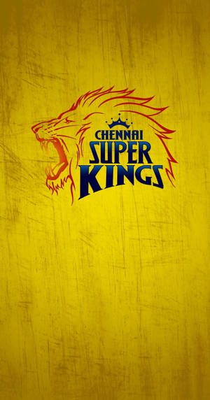 Chennai Super Kings 板球隊標誌，在紋理黃色背景上有咆哮的獅子。
