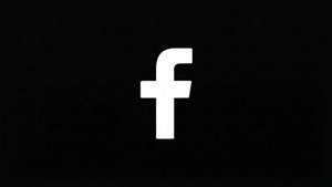黑色背景上的白色Facebook標誌