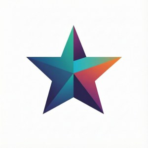 一個色彩繽紛的幾何星星，在白色背景上帶有漸變陰影。 — Pixel Watch 5 壁紙