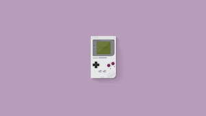 薰衣草背景上的白色Game Boy主機