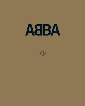 ABBA樂隊標誌帶皇冠在棕色背景上