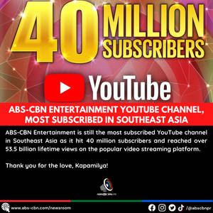 YouTube頻道以大膽文字和閃爍圖形慶祝訂閱人數達到4000萬。