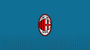 AC Milan 足球會標誌在藍色千鳥格背景上 — 藍色 壁紙
