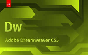 Adobe Dreamweaver CS5 軟件標誌，帶有綠色電路設計背景。 — 夢境 GIF 壁紙