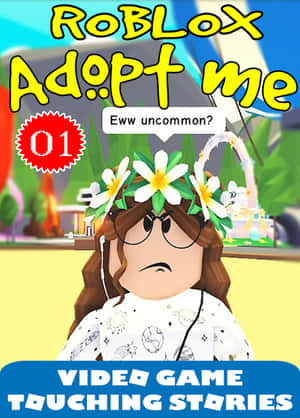 Roblox Adopt Me角色戴著花冠，表情惱火地拿著籃子。 — OnePlus Pad 壁紙