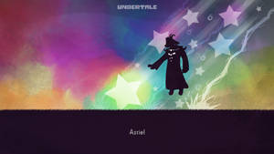 來自 Undertale 的 Asriel 剪影在彩虹天空前漂浮在閃爍的星星之間。