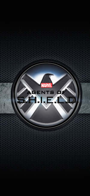 Agents of S.H.I.E.L.D. 標誌在深色六角形背景上，帶有發光效果。 — Moto G37 壁紙