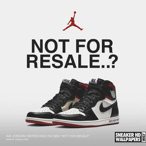 黑色、白色和紅色的 Air Jordan 1 Retro High OG 運動鞋，帶有 'NOT FOR RESALE' 文字。