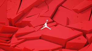 白色Jordan標誌在破碎的紅色幾何背景上 — Air Jordan GIF 壁紙