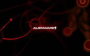 黑色背景上帶有發光紅色科技線條的Alienware標誌 — Alienware GIF 壁紙