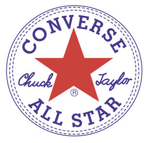 Converse All Star 標誌，紅色星星和藍色文字