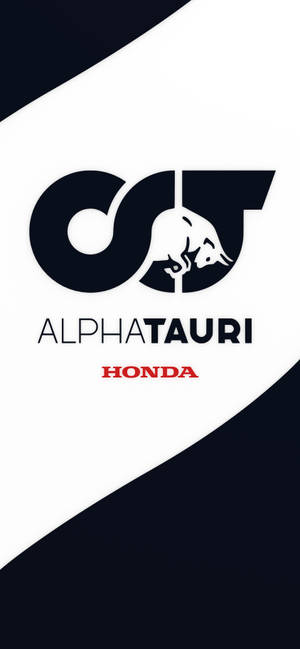 AlphaTauri Honda賽車隊標誌，黑白對角背景。