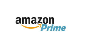 白色背景上帶有黑色文字、橙色箭頭和藍色Prime字樣的Amazon Prime標誌。