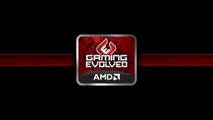 AMD Gaming Evolved 標誌，黑色背景上帶有紅色條紋