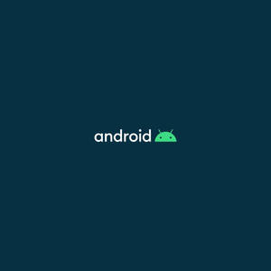 Android 標誌，綠色機械人於深青色背景