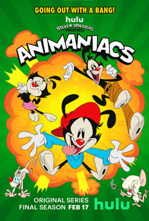 Animaniacs卡通角色在帶有Hulu品牌的熾熱爆炸中。