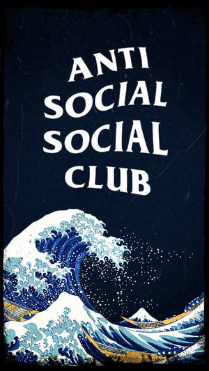 一幅波浪插圖，以粗體白色字母顯示「ANTI SOCIAL SOCIAL CLUB」文字。