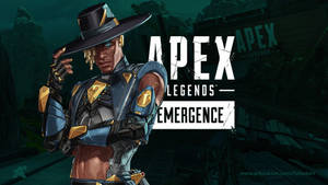 Apex Legends Emergence角色穿著藍色和金色盔甲自信地擺姿勢。