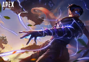 Apex Legends角色在暴風雨的天空中釋放電能。