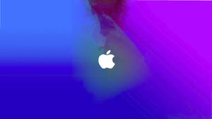 藍色和紫色漸變背景上的白色Apple標誌。
