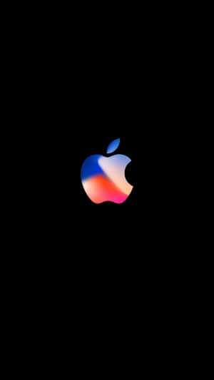 黑色背景上帶有彩色漸變的 Apple 標誌