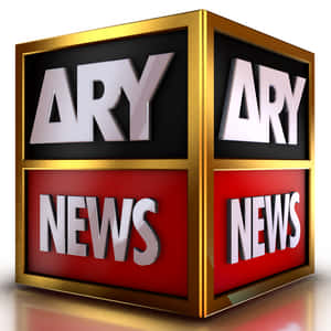 一個金色立方體，帶有黑色和紅色面板，顯示dry和news字樣。