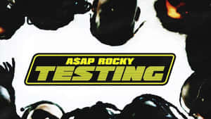 A$AP Rocky 的《Testing》專輯封面，帶有粗體黃色文字和深色輪廓。