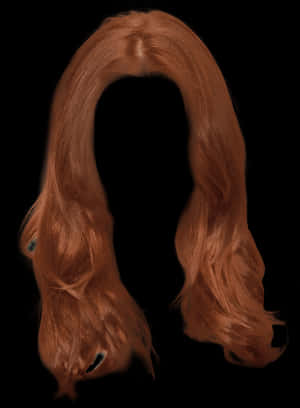 Auburn Hair Wig on Black Background