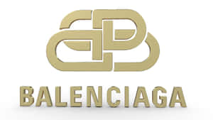 白色背景上的金色 3D 字母 Balenciaga 標誌