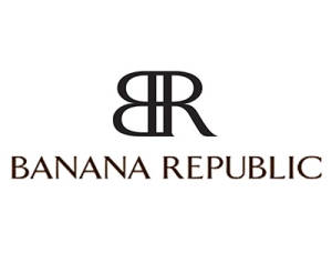 白色背景上的黑色Banana Republic品牌標誌