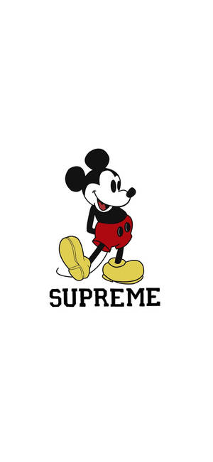 米奇老鼠在Supreme標誌下方行走