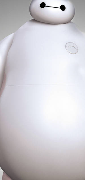 白色醫療機器人 Baymax 的特寫，圓形頭部和簡單的眼睛。
