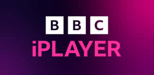 BBC iPlayer 標誌以粗體文字顯示，背景為紫色到粉紅色漸變。