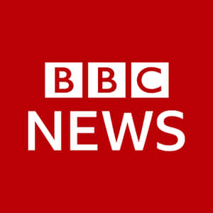 紅色背景上的白色文字BBC News標誌