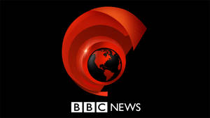 黑色背景上帶有紅色地球儀設計的BBC News標誌。