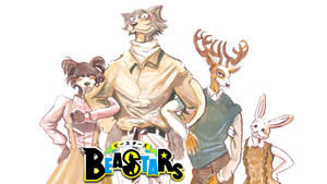 四個來自《Beastars》的擬人化動物角色一起擺姿勢。