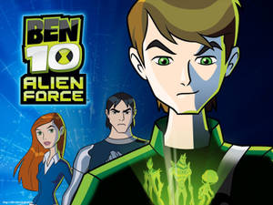 Ben 10 外星英雄角色以超級英雄姿勢站在星空背景前。 — 九個完美陌生人 壁紙