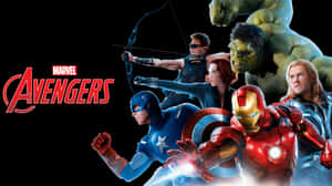 Marvel 復仇者聯盟超級英雄團隊在黑色背景上擺出動態英勇姿勢。