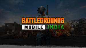 爆炸中的戰鬥裝備士兵與Battlegrounds Mobile India標誌。 — 火影忍者海報 壁紙