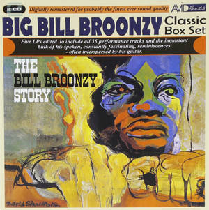 爵士音樂家 Big Bill Broonzy 的抽象畫，富有表現力的筆觸和大膽的色彩。
